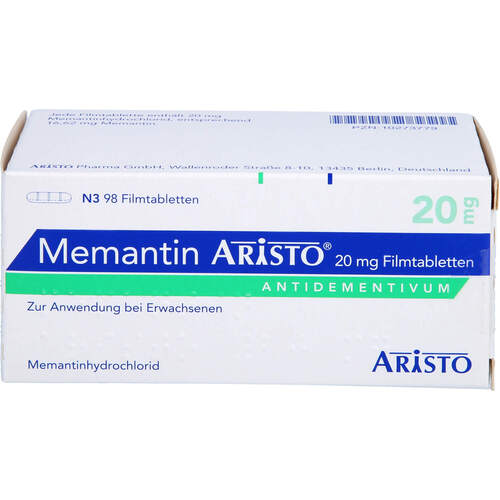 Memantin Aristo 20mg, 98 Stk., Aristo Pharma GmbH