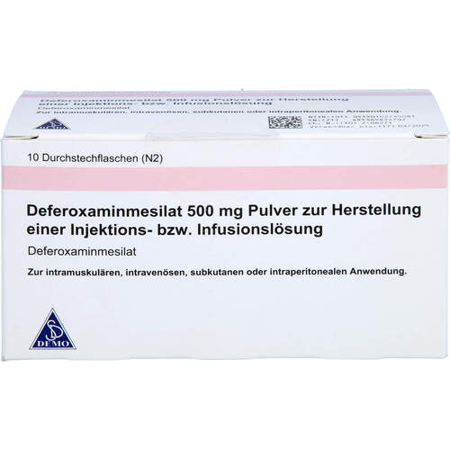 Deferoxaminmesilat 0.5g, 10x7,5 ml, Demo Pharmaceuticals GmbH