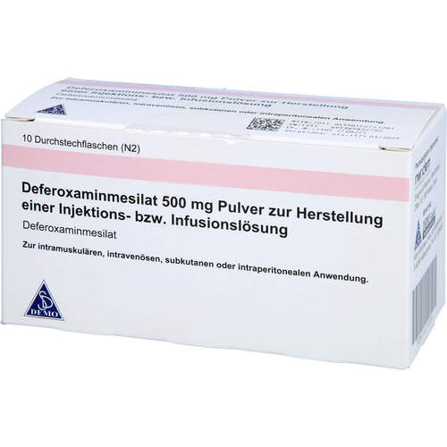 Deferoxaminmesilat 0.5g, 10x7,5 ml, Demo Pharmaceuticals GmbH