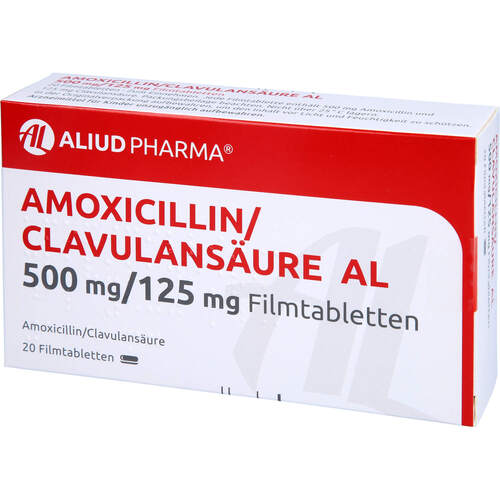 Amoxicillin/Clavulans&auml;ure AL 500mg/125mg FTA, 20 Stk., Aliud Pharma GmbH