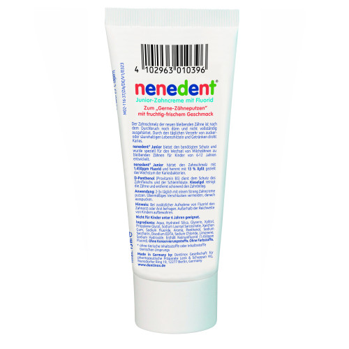 nenedent Junior-Zahncreme, 75 ml, Dentinox Gesellschaft für pharmazeutische Präparate