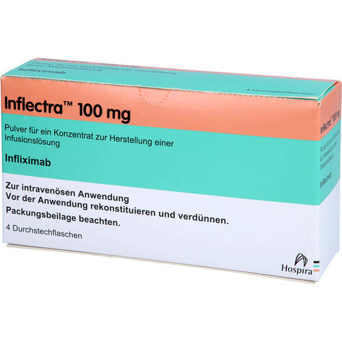 Inflectra 100mg Pulver f.e.Konzent.z.Her.Inf.Lsg., 4 Stk., Pfizer Pharma GmbH