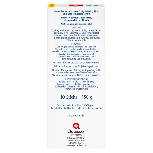 Doppelherz Hei&szlig;er Salbei+Honig+Menthol, 10 Stk., Queisser Pharma GmbH & Co. KG