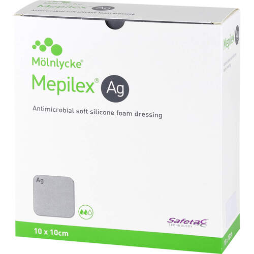 MEPILEX Ag Schaumverband 10x10cm steril, 10 Stk., C P C medical GmbH & Co. KG