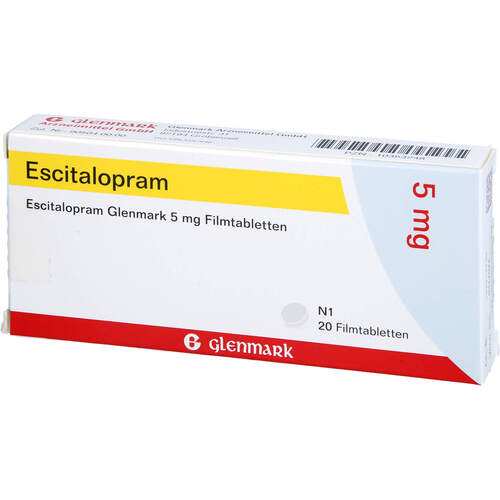 Escitalopram Glenmark 5mg Filmtabletten, 20 Stk., Glenmark Arzneimittel GmbH
