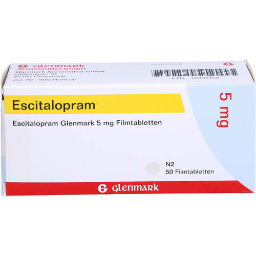 Escitalopram Glenmark 5mg Filmtabletten, 50 Stk., Glenmark Arzneimittel GmbH