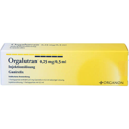 ORGALUTRAN 0.25 mg/0.5 ml Inj.-Lsg.i.e.Fertigspr., 1 Stk., Orifarm GmbH