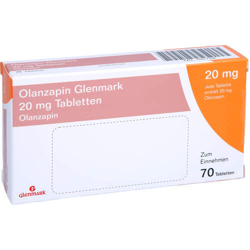 Olanzapin Glenmark 20mg Tabletten, 70 Stk., Glenmark Arzneimittel GmbH