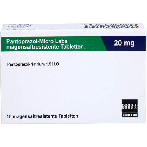 Pantoprazol-Micro Labs 20 mg, 15 Stk., Micro Labs GmbH Pantoprazol-Micro Labs 20 mg, 15 Stk., Micro Labs GmbH