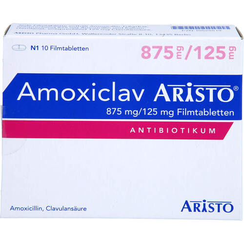 Amoxiclav Aristo 875/125mg Filmtabletten, 10 Stk., Aristo Pharma GmbH