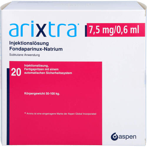 Arixtra 7.5 mg/0.6 ml Inj.-Lsg. Fertigspritze, 20x0,6 ml, kohlpharma GmbH