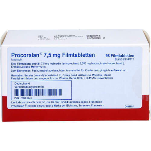 Procoralan 7.5mg Filmtabletten, 98 Stk., Pharma Gerke Arzneimittelvertriebs GmbH