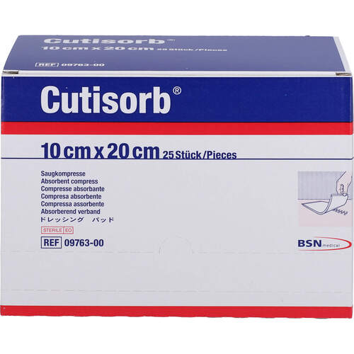 Cutisorb 10x20 steril Saugkompresen, 25 ST, Bsn Medical GmbH