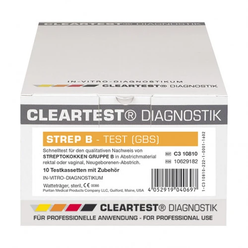Cleartest Strep-B Testkassetten, 10 Stk., Diaprax GmbH