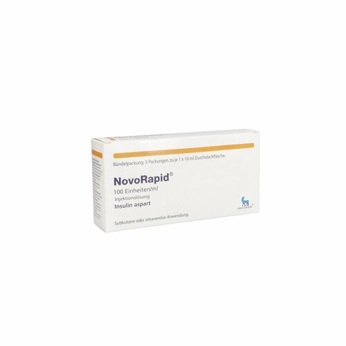 Novorapid 100E/ml Injektionslösung, 5X10 ML, Orifarm GmbH