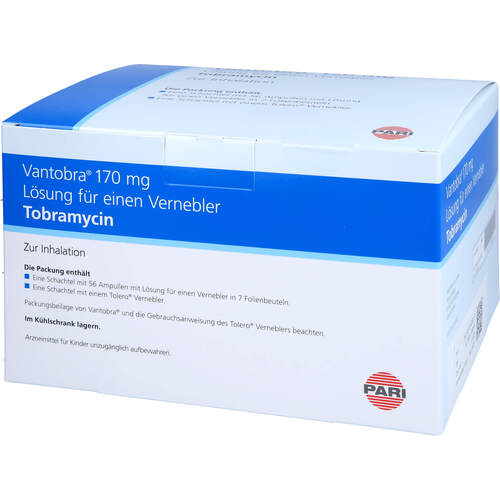 Vantobra 170mg Lsg.f.e. Vern. + Tolero Vernebl., 56 Stk., Pari Pharma GmbH Vantobra 170mg Lsg.f.e. Vern. + Tolero Vernebl., 56 Stk., Pari Pharma GmbH