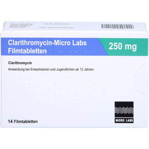 Clarithromycin-Micro Labs 250 mg Filmtabletten, 14 Stk., Micro Labs GmbH
