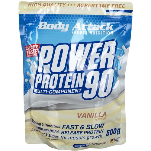 Power Protein 90 Vanilla Cream, 500 g, Body Attack Sports Nutrition GmbH & Co. KG