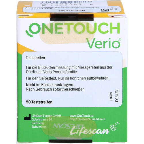 One Touch Verio Teststreifen, 50 Stk., Emra-Med Arzneimittel GmbH One Touch Verio Teststreifen, 50 Stk., Emra-Med Arzneimittel GmbH