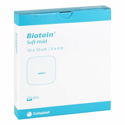 BIATAIN Schaumverband 10x10cm sanft haftend, 5 Stk., C P C medical GmbH & Co. KG
