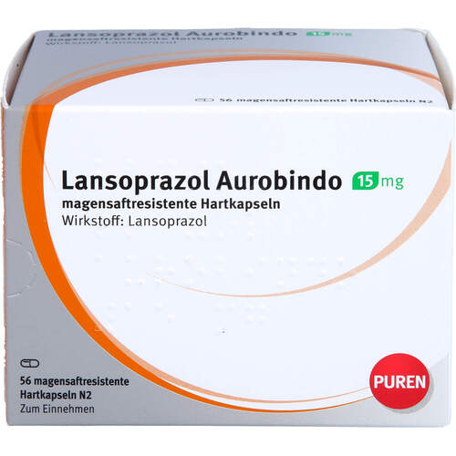 Lansoprazol Aurobindo 15 mg magensaftr.Hartkapseln, 56 Stk., PUREN Pharma GmbH & Co. KG