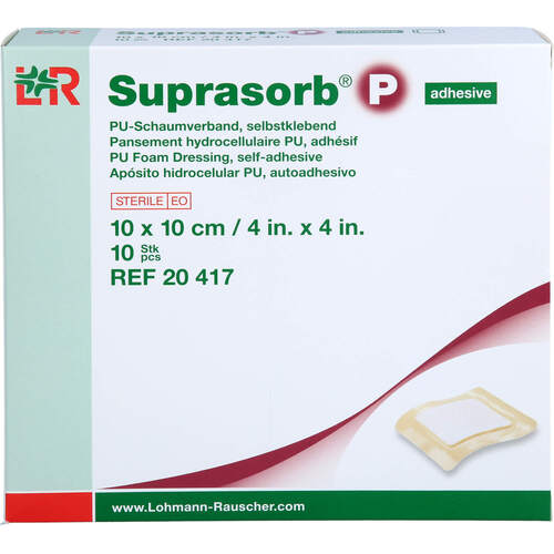 SUPRASORB P PU-Schaumv.10x10cm selbstklebend, 10 Stk., Aca Müller/Adag Pharma AG