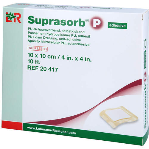 SUPRASORB P PU-Schaumv.10x10cm selbstklebend, 10 Stk., Aca Müller/Adag Pharma AG