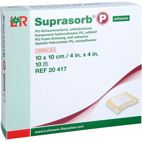 SUPRASORB P PU-Schaumv.10x10cm selbstklebend, 10 Stk., Aca Müller/Adag Pharma AG