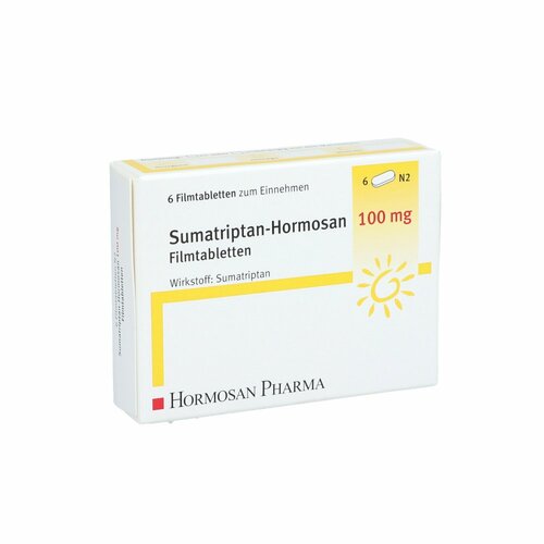 Sumatriptan-Hormosan 100 mg Filmtabletten, 6 Stk., Hormosan Pharma GmbH Sumatriptan-Hormosan 100 mg Filmtabletten, 6 Stk., Hormosan Pharma GmbH