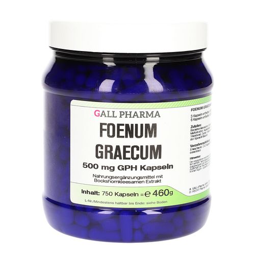 Foenum Graecum 500 mg GPH Kapseln, 750 Stk., Hecht-Pharma GmbH Foenum Graecum 500 mg GPH Kapseln, 750 Stk., Hecht-Pharma GmbH