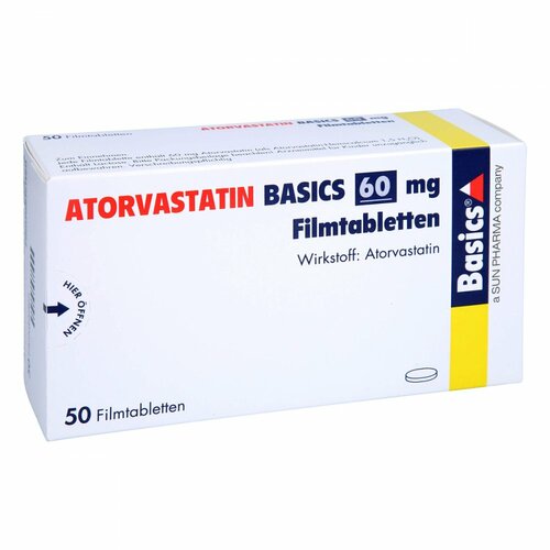 ATORVASTATIN BASICS 60 mg Filmtabletten, 50 Stk., Basics GmbH