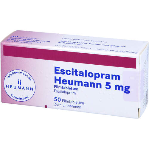 Escitalopram Heumann 5 mg Filmtabletten, 50 Stk., Heumann Pharma GmbH & Co. Generica KG