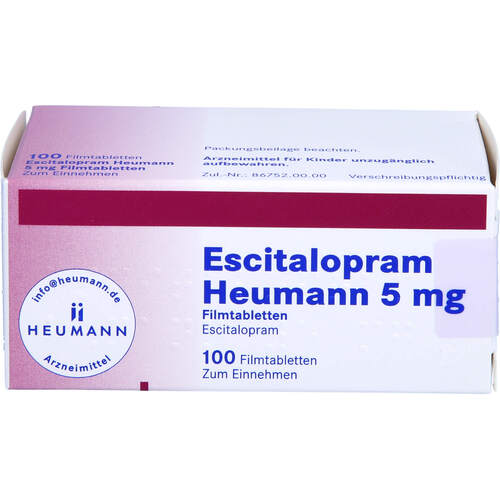 Escitalopram Heumann 5 mg Filmtabletten, 100 Stk., Heumann Pharma GmbH & Co. Generica KG