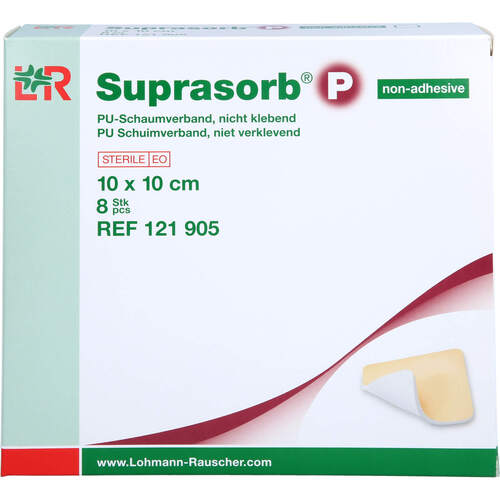 SUPRASORB P PU-Schaumv.10x10cm nicht klebend, 8 ST, Aca Müller/Adag Pharma AG