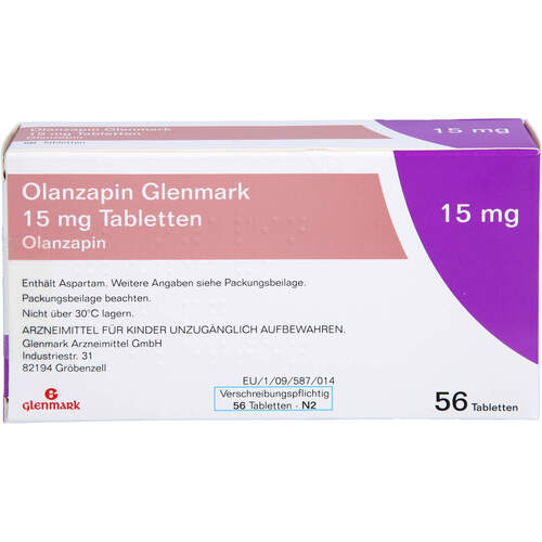 Olanzapin Glenmark 15mg Tabletten, 56 Stk., Glenmark Arzneimittel GmbH
