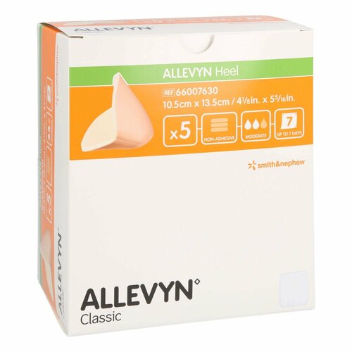 ALLEVYN Heel Schaumstoff Fersenverband, 5 Stk., B2b Medical GmbH