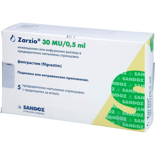 Zarzio 30 Mio.E./0.5ml Fertigspr.konz., 5 Stk., Haemato Pharm GmbH