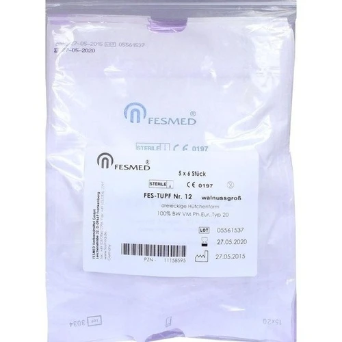 Mulltupfer FES-TUPF Nr.12 walnussgroß steril, 5x6 Stk., Fesmed Verbandmittel GmbH