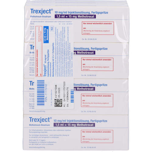 TREXJECT 15 mg (10 mg/ml) Inj.-Lsg.i.e.F.-Sp., 12 St, Medac GmbH