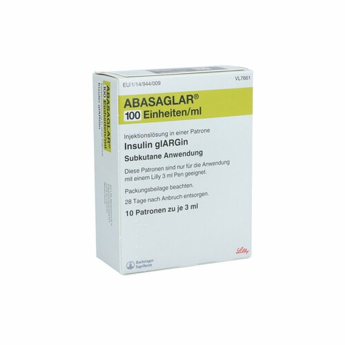 Abasaglar 100 E/ml Patronen, 10x3 ml, Lilly Deutschland GmbH