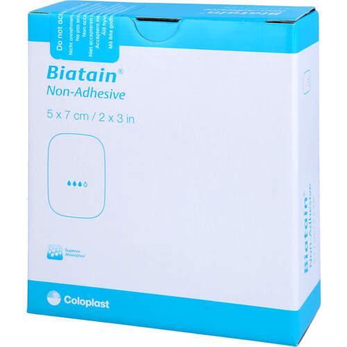 BIATAIN Schaumverband 5x7 cm nicht haftend, 10 Stk., Tora Pharma GmbH
