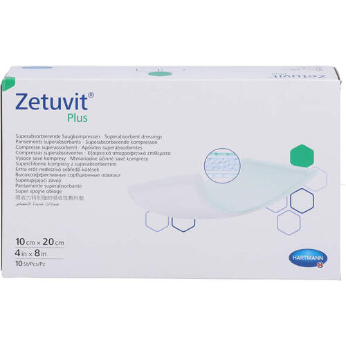 Zetuvit Plus extrastarke Saugkompr.steril 10x20 cm, 10 Stk., kohlpharma GmbH