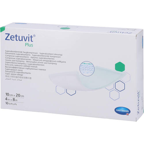 Zetuvit Plus extrastarke Saugkompr.steril 10x20 cm, 10 Stk., kohlpharma GmbH