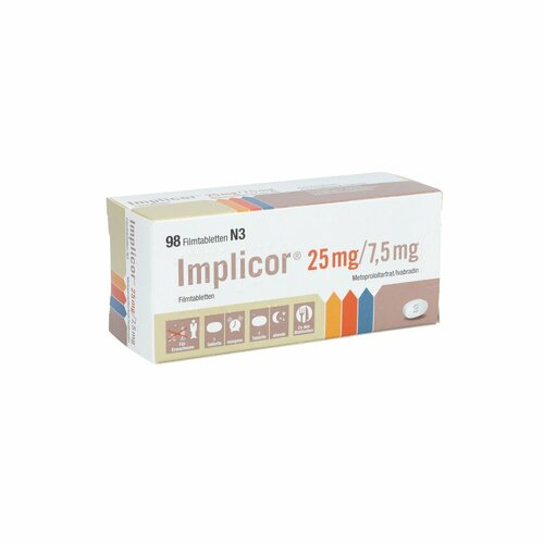 IMPLICOR 25 mg/7,5 mg Filmtabletten, 98 Stk., SERVIER Deutschland GmbH