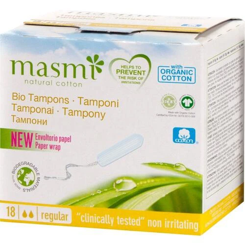 Bio Tampons Classic 100% Bio Baumwolle MASMI, 18 Stk., Don Dandrea Deutschland AG
