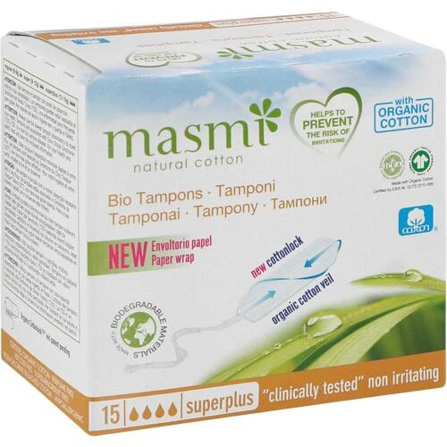 Bio Tampons Super Plus 100% Bio Baumwolle MASMI, 15 Stk., Don Dandrea Deutschland AG