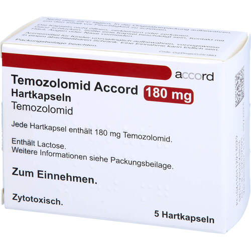 Temozolomid Accord 180mg Hartkapseln Sachets, 5 ST, Accord Healthcare GmbH