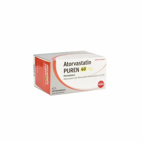 Atorvastatin Puren 40 mg Filmtabletten, 100 Stk., PUREN Pharma GmbH & Co. KG