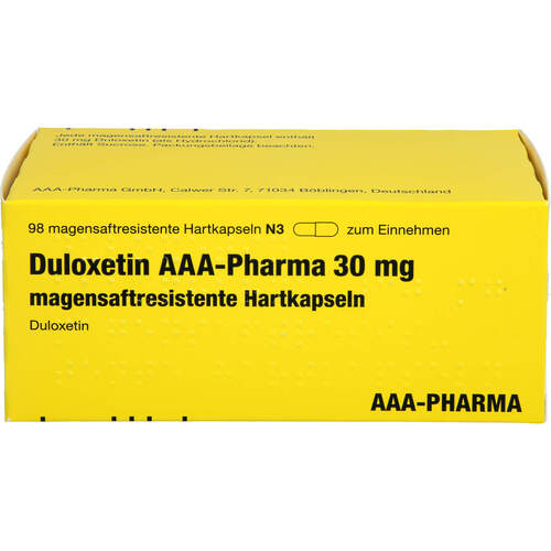 Duloxetin AAA-Pharma 30 mg, 98 Stk., Aaa - Pharma GmbH