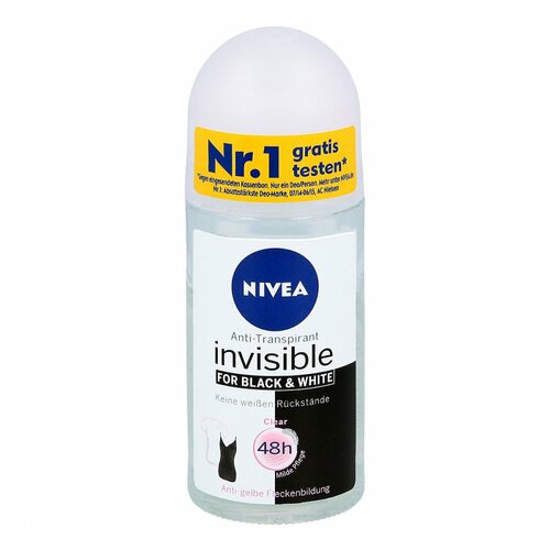 NIVEA DEO ROLL-ON INVISIBLE BLACK&WHITE CLEAR, 50 ml, Beiersdorf Ag/Gb Deutschland Vertrieb